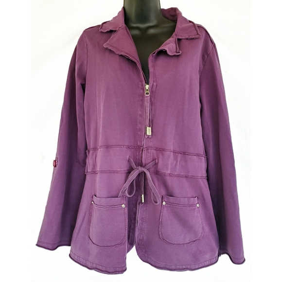 Lolë▪️Collared Zip Up Jacket in Purple - Picture 1 of 8